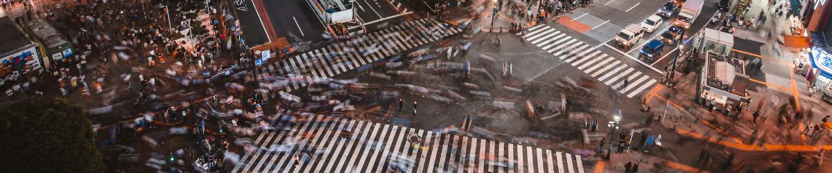 Chaos on a street in Japan's city.
